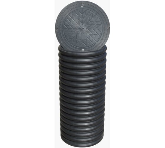 Изображение товара Колодец дренажный смотровой в сборе  460/400х3000 мм с дном и люком Агросток 64182