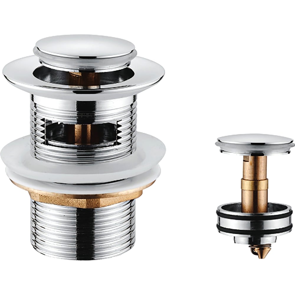 Изображение товара Донный клапан с переливом Ledeme L66-1 из латуни хром для ванной и раковин