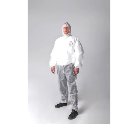 Изображение товара Защитный комбинезон белый Смелый Каспер плотность 80 г/м2, размер XL/52-54/180-188 00275