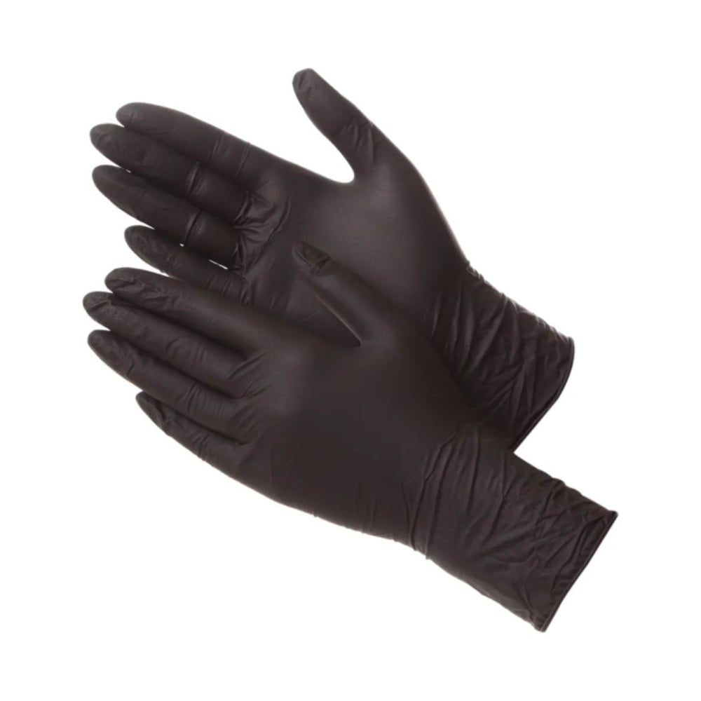 Изображение товара Перчатки нитриловые неопудренные черные R2R размер L 100 шт.