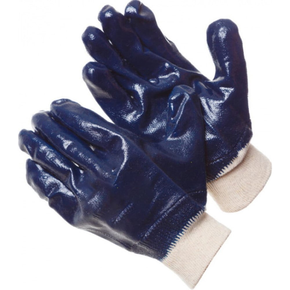 Изображение товара Перчатки КЭС МБС КЩС с нитриловым покрытием, 10 пар, размер 10, синий