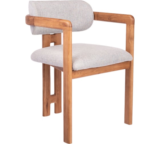 Изображение товара Стул BRADEX Rich рогожка бежево-голубая с ножками цвета орех RF 0859