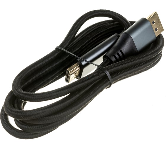 Изображение товара Кабель DisplayPort->HDMI Cablexpert 4K, 1.8м, 20M/19M, черный, экран, пакет CC-DP-HDMI-4K-6