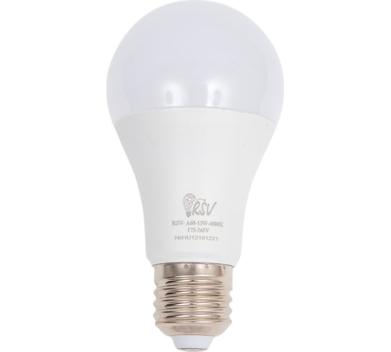 Изображение товара Светодиодная лампа RSV A60-15W-4000K-E27 100239