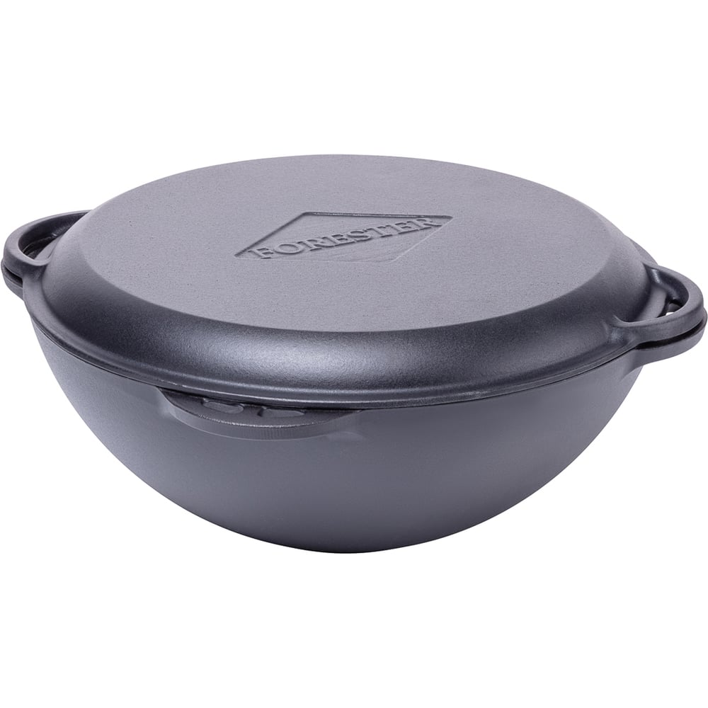 Изображение товара Чугунный казан с крышкой-сковородой Forester 9,5л антипригарное покрытие