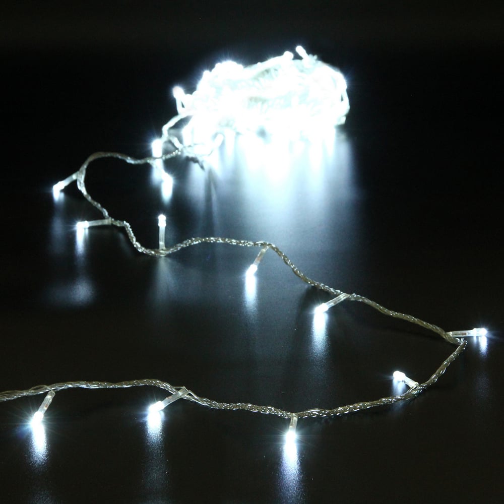 Изображение товара Гирлянда для дома Серпантин 24м 280 ламп LED прозрачный провод, 8 реж, IP-20, Белый (возможность соединения) 128-003