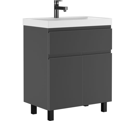 Изображение товара Тумба под умывальник Домино UNIT 70 Graffo графит матовый В1 DGr2413T