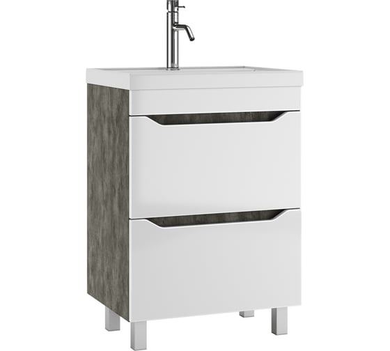 Изображение товара Тумба под умывальник Айсберг UNIT 60 Ева с двумя ящиками В2 Бетон DA5915T