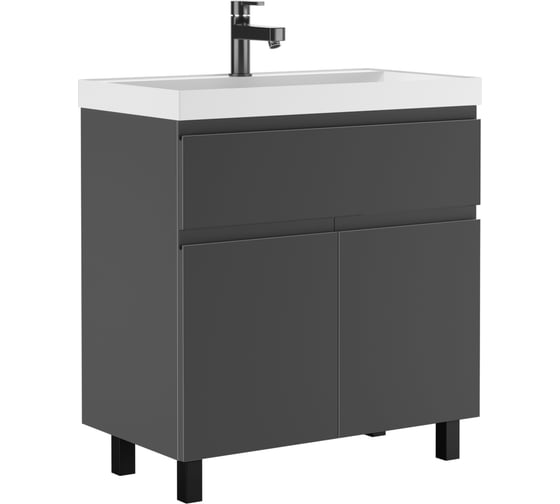 Изображение товара Тумба под умывальник Домино UNIT 80 Graffo графит матовый В1 DGr2415T
