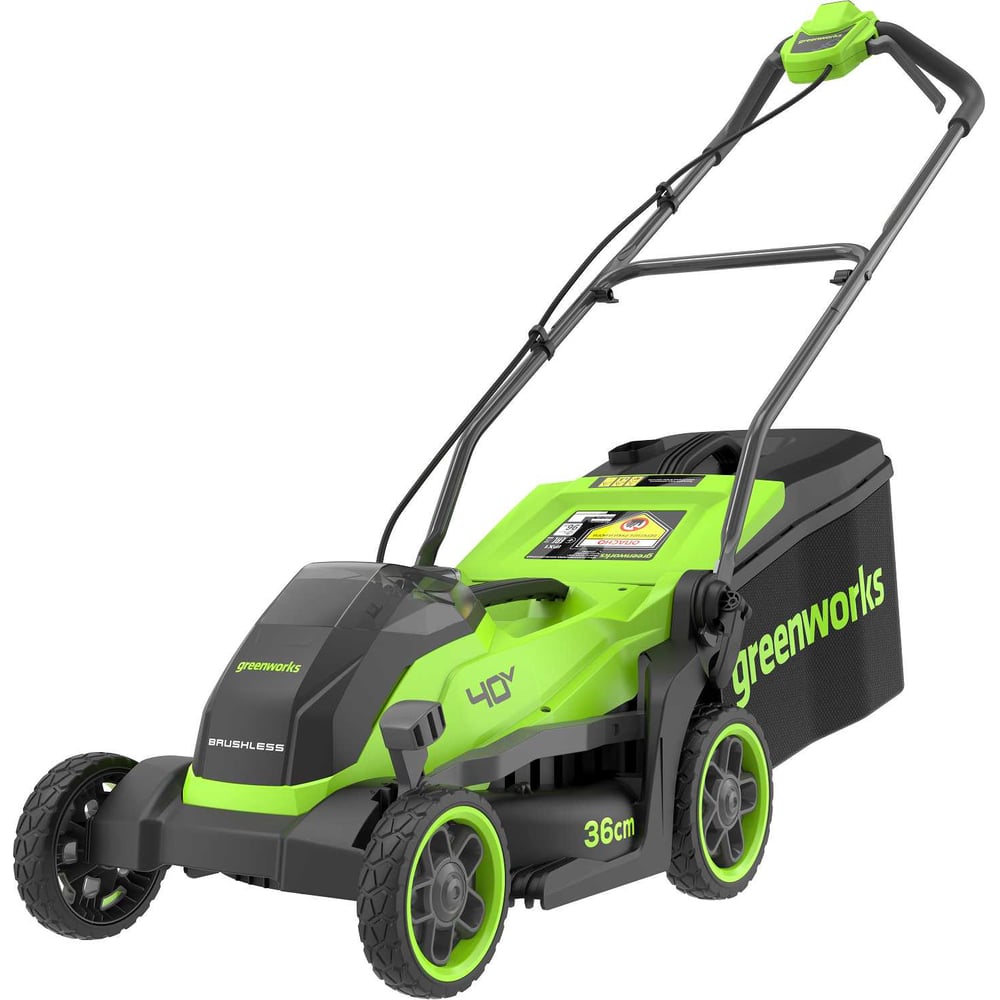 Изображение товара Газонокосилка аккумуляторная Greenworks 40V 36 см бесщеточная с 1хАКБ 2 Ач