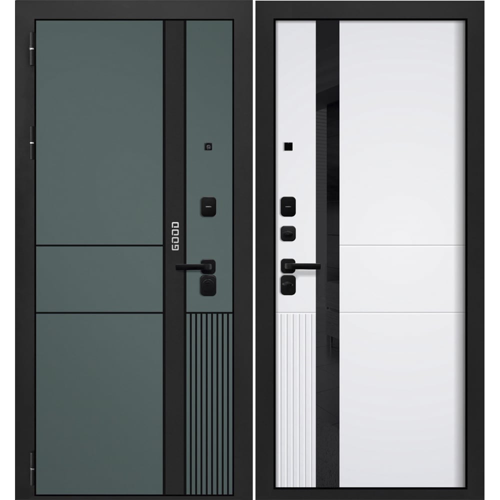 Изображение товара Дверь металлическая DIVA GOOD_3 Velluto Verde Velluto Bianco 860 левая УТ-00084350