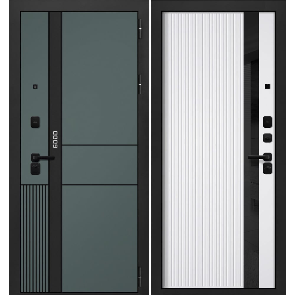 Изображение товара Металлическая дверь DIVA GOOD_3 Velluto Verde правая