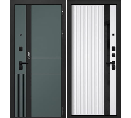 Изображение товара Дверь металлическая DIVA GOOD_3 Velluto Verde Velluto Bianco 960 правая УТ-00084353