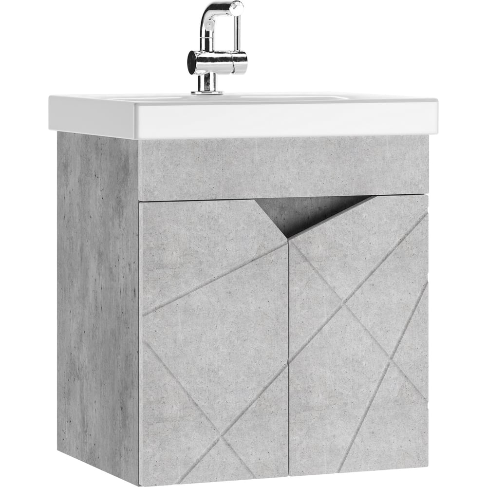 Изображение товара Тумба подвесная под умывальник Домино Como 50 Vector серый бетон