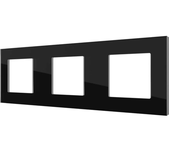 Изображение товара Трехпостовая рамка CGSS горизонтальная/вертикальная, стеклянная черная Эстетика GL-P103-BCG