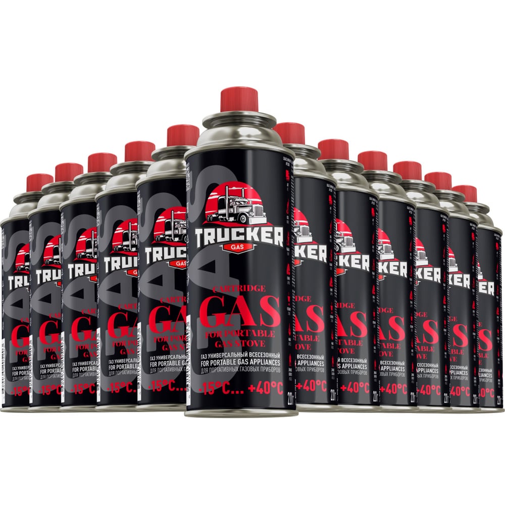 Изображение товара Газ углеводородный сжиженный TRUCKER всесезонный 220 г набор 12 шт ТРг-10/0-220-Т12