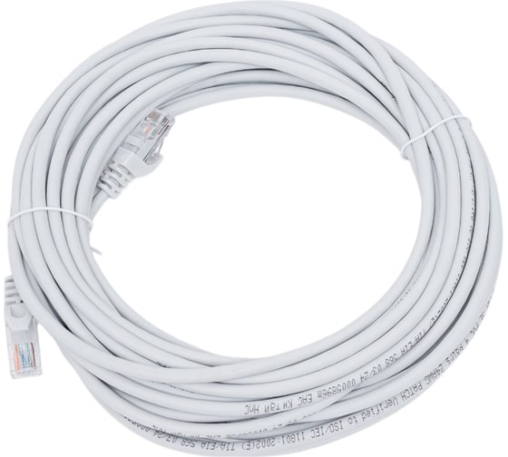 Изображение товара Коммутационный шнур ITK патч-корд, кат.5Е UTP, 10м, серый PC01-C5EU-10M