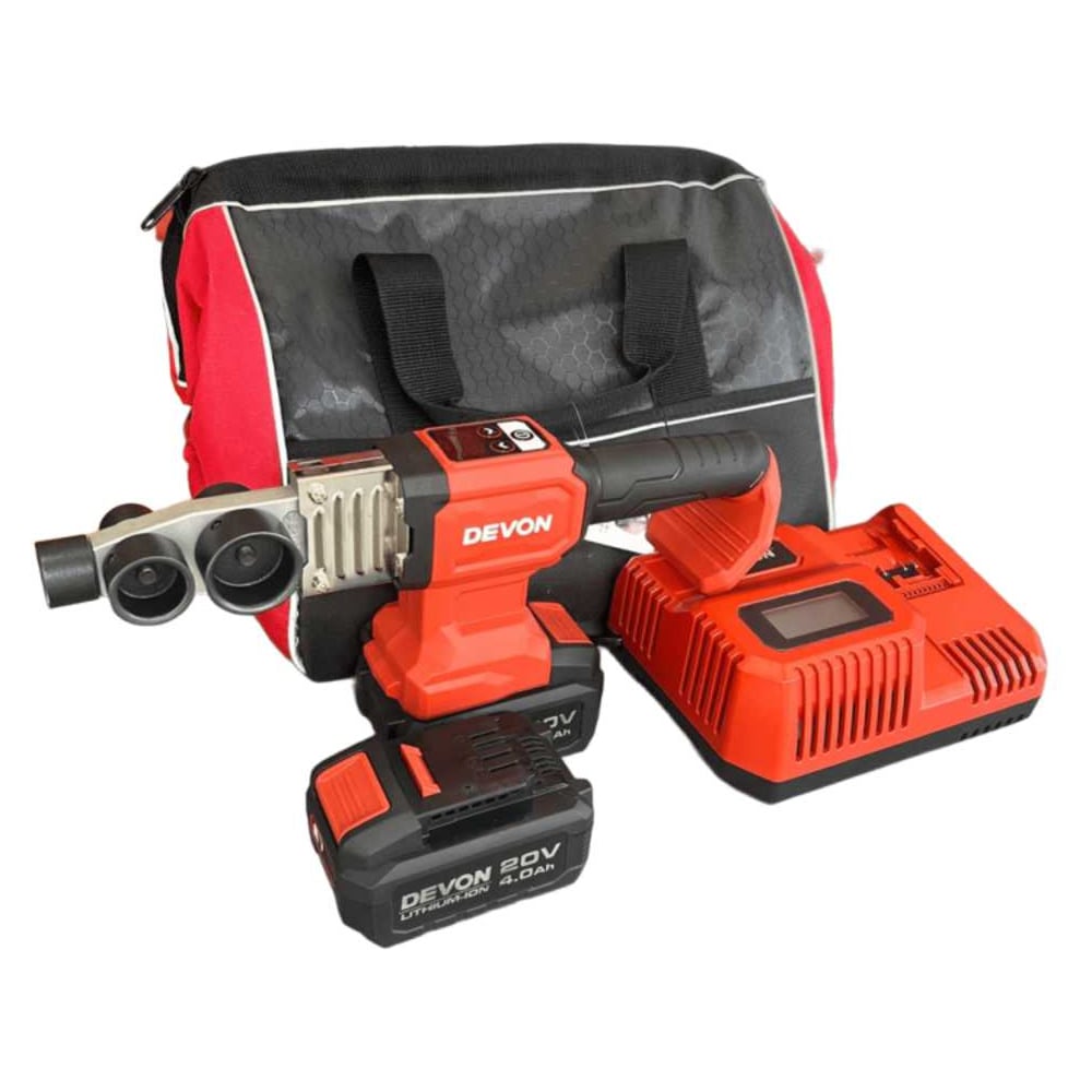 Изображение товара Аккумуляторный аппарат для сварки пластиковых труб DEVON 2 АКБ 4 Ач