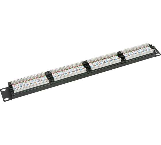 Изображение товара Патч-панель IEK ITK 1U кат.6 UTP, 24 порта Dual PP24-1UC6U-D05