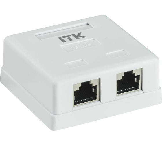 Изображение товара Настенная информационная розетка IEK ITK RJ45 кат. 6 FTP 2-порт CS2-1C06F-22