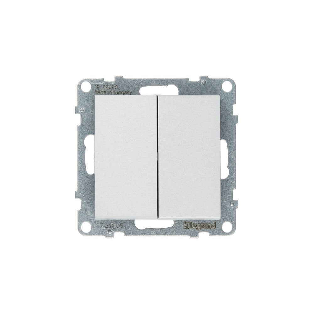 Изображение товара Выключатель Legrand SUNO 10А 250В двухклавишный алюминиевый