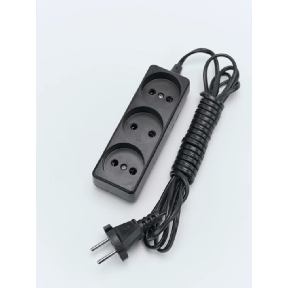 Изображение товара Удлинитель трехместный СПб УПП-5 ШВВП 2х0,75-3м черный