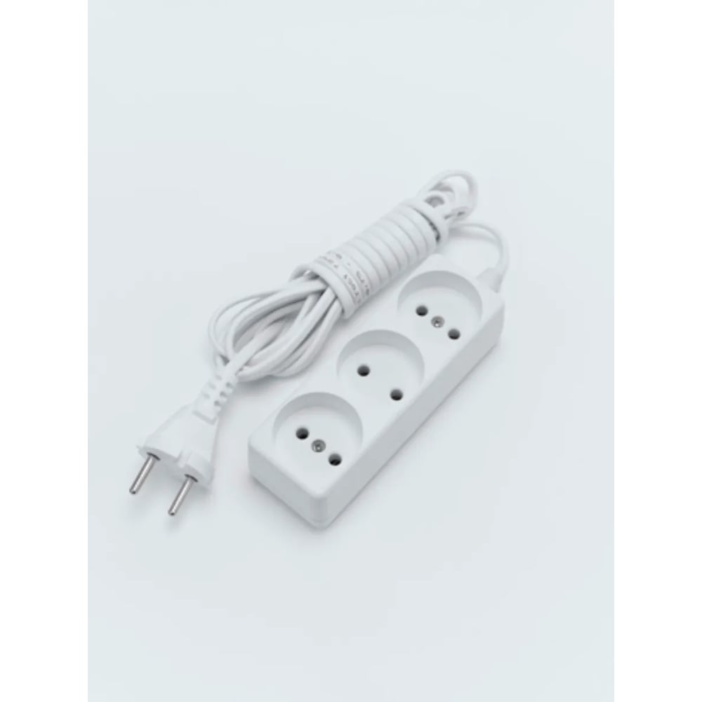 Изображение товара Удлинитель трехместный СПб УПП-5 ШВВП 2х0,75-3м белый