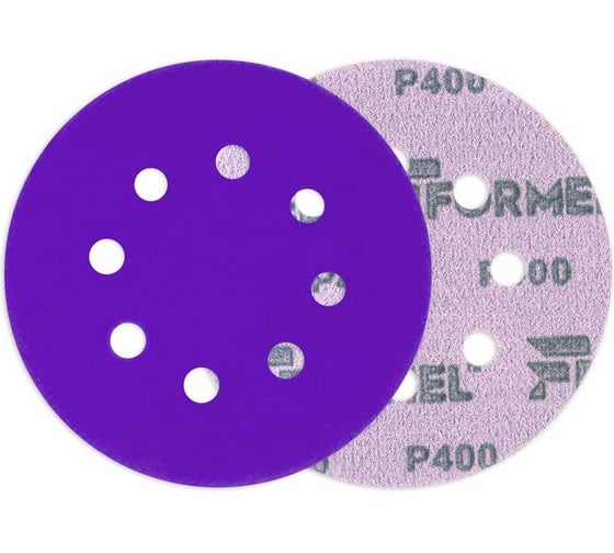 Изображение товара Диск CERAMIC PLUS FORMEL 125 мм, 8 отв., Р400 (упак 50 шт) 93823125400