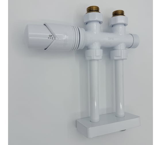 Изображение товара Комплект интегрированный прямой VIVALDO 1/2 с трубками и декоративной чашкой белый SITRVDRP-WH