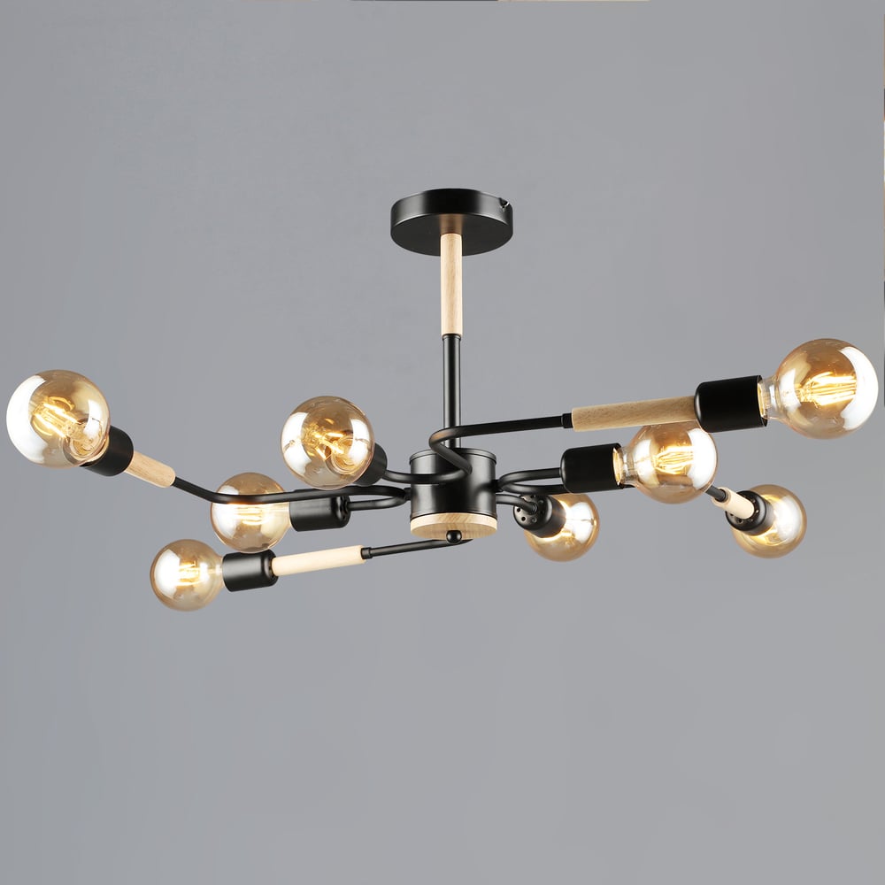 Изображение товара Потолочная люстра ReLuce 10070-0.3-08 BK+WOOD