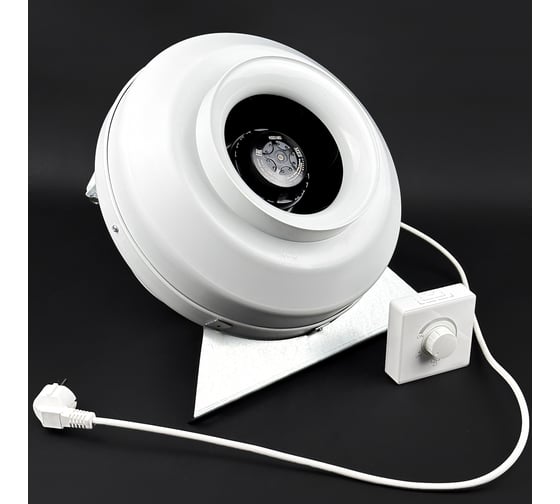 Изображение товара Комплект KRAFTAIR вентилятор канальный круглый с регулятором, вилкой, кронштейном ВКК-200V+регулятор,вилка,кронштейн