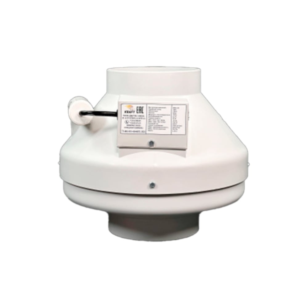 Изображение товара Комплект канальный вентилятор KRAFTAIR ВКК-125V с кронштейном, круглый, IP44