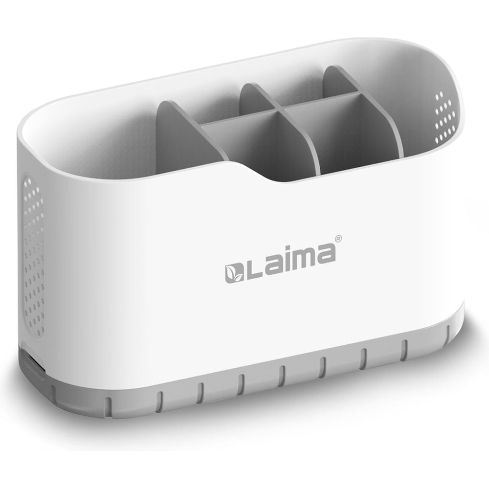 Изображение товара Стакан органайзер для зубных щеток и пасты LAIMA белый 9х19х12 см