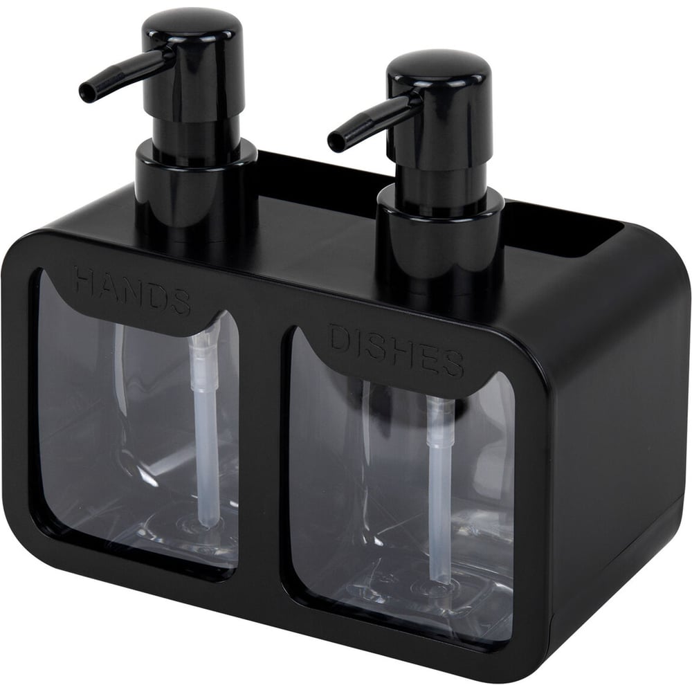 Изображение товара Дозатор двойной LAIMA DOUBLE для мыла и моющего средства черный 700 мл
