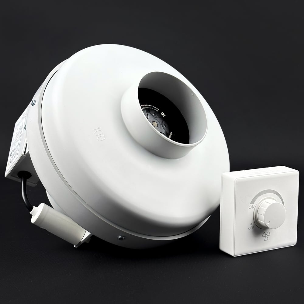 Изображение товара Комплект KRAFTAIR вентилятор круглый с регулятором ВКК-100V