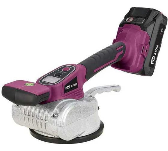 Изображение товара Виброприсоска аккумуляторная КМ АТОМ для укладки плитки, 18В Li-Ion 2Ач АКБ и ЗУ CVTB-181/1