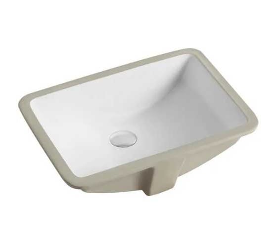 Изображение товара Раковина встраиваемая под столешницу BOND 52,5х37х21см прямоугольная белая с переливом S96-530