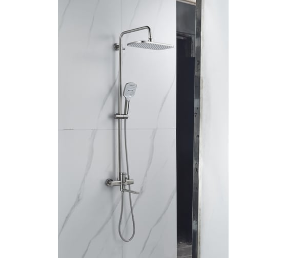 Изображение товара Душевая стойка OUTE Зонт со смесителем и тропическим душем нержавеющая сталь SUS 304 T40794