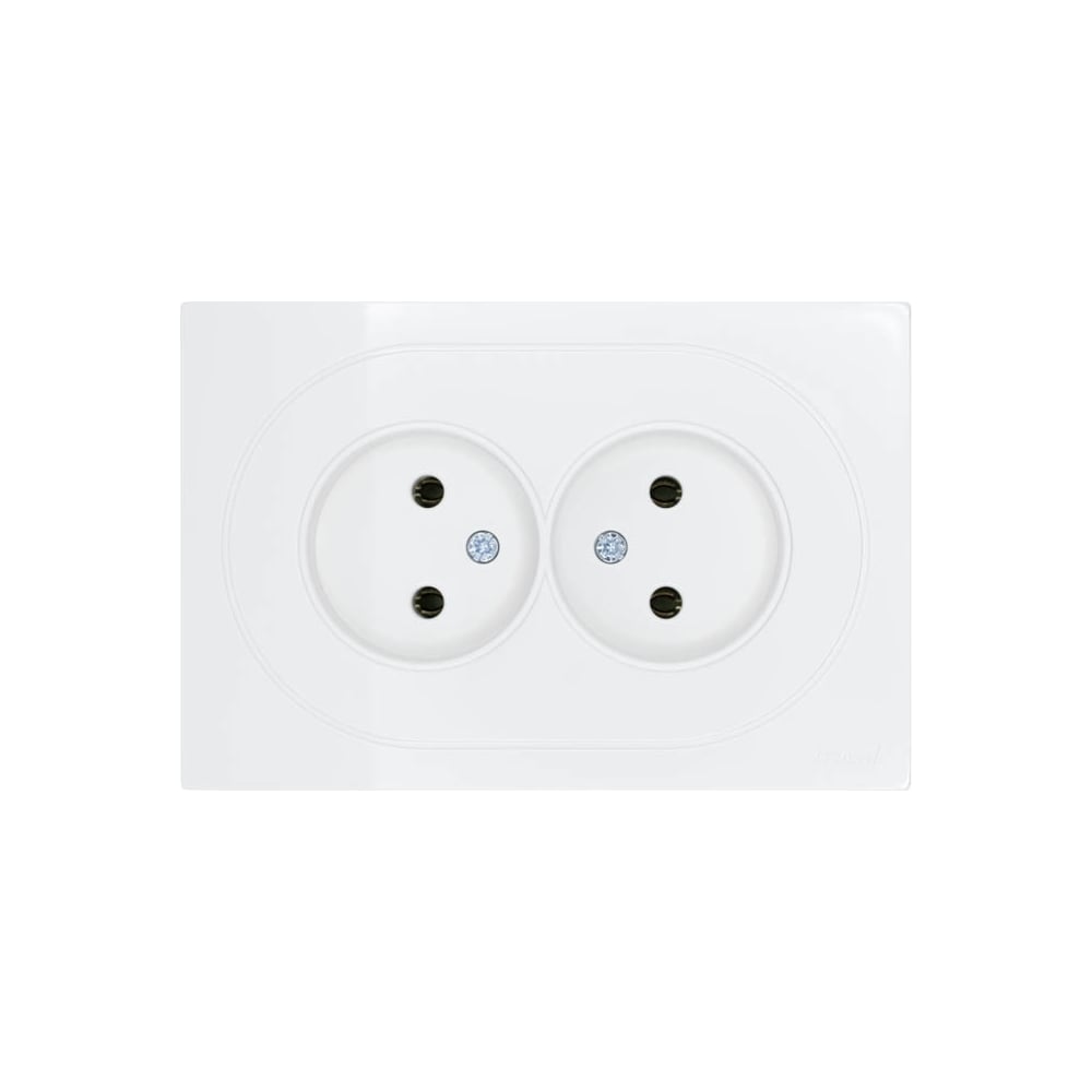 Изображение товара Розетка двойная Lezard OSEN без заземления белая