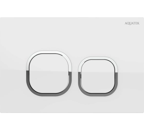 Изображение товара Панель смыва AQUATEK KDI-0000056(BA) Белый глянец ободок хром (клавиши квадрат), 162х244 мм 00000146914