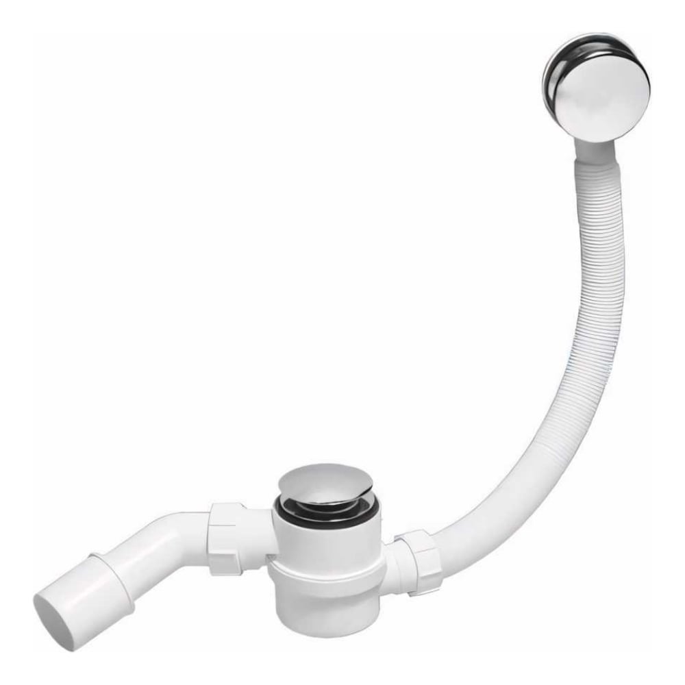 Изображение товара Слив-перелив McAlpine L=700 х 34 мм метал. 70 мм слив гибкий выпуск 40/50 мм хром MRB12-FLEX-PB