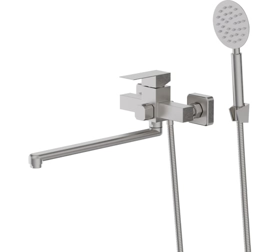 Изображение товара Смеситель для ванны Agger Zest однорычажный универсальный с душевым набором, никель матовый A0722233