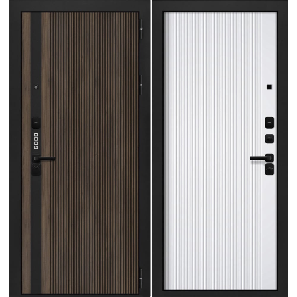 Изображение товара Металлическая дверь DIVA GOOD_4 (Орех гварнери - Velluto Bianco) 960 правая