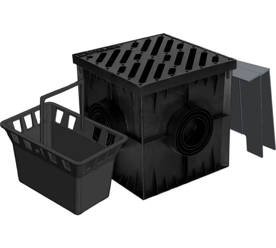 Изображение товара Дождеприемник ООО ПКФ Сварком 30х30 (пластик) с сифонами,корзиной, решеткой (уп/1шт) СанТех s028226