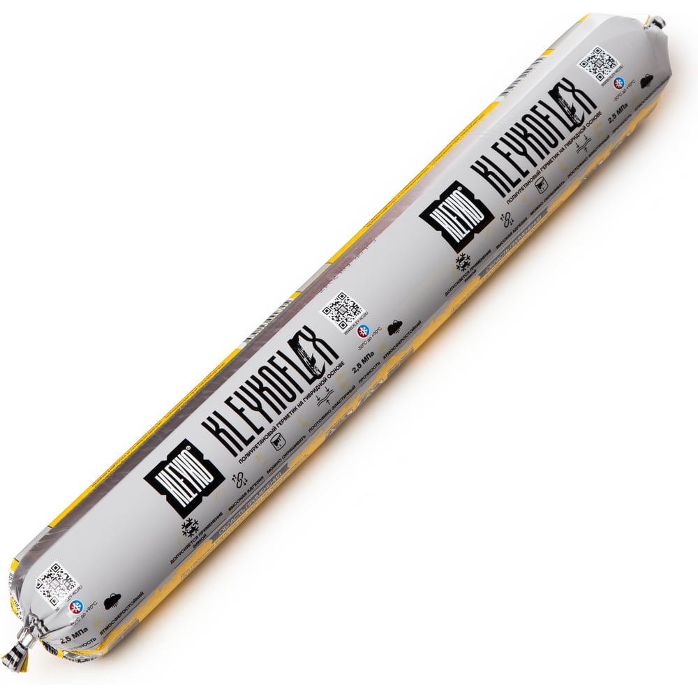 Изображение товара Полиуретановый герметик KLEYKO FLEX 600 мл серый для строительных работ