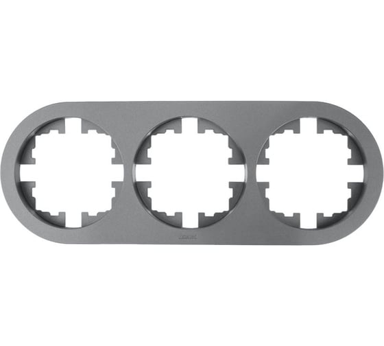 Изображение товара Рамка 3-ая Lezard OSEN без вставки, серый матовый, круглая 744-7400-148