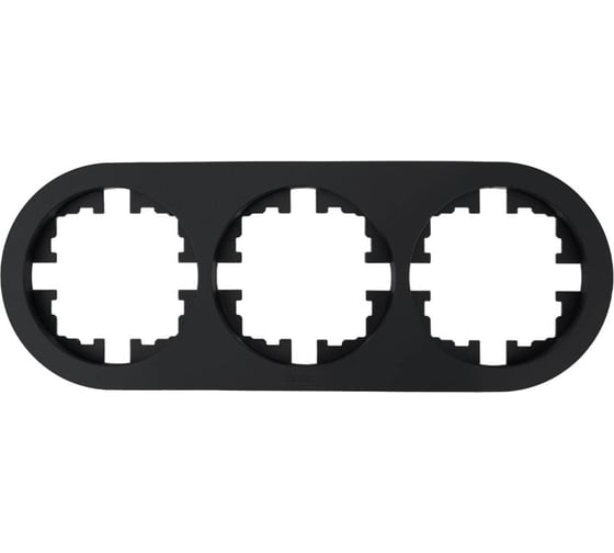 Изображение товара Рамка 3-ая б/вст чёрный бархат круглая Lezard OSEN 744-4200-148