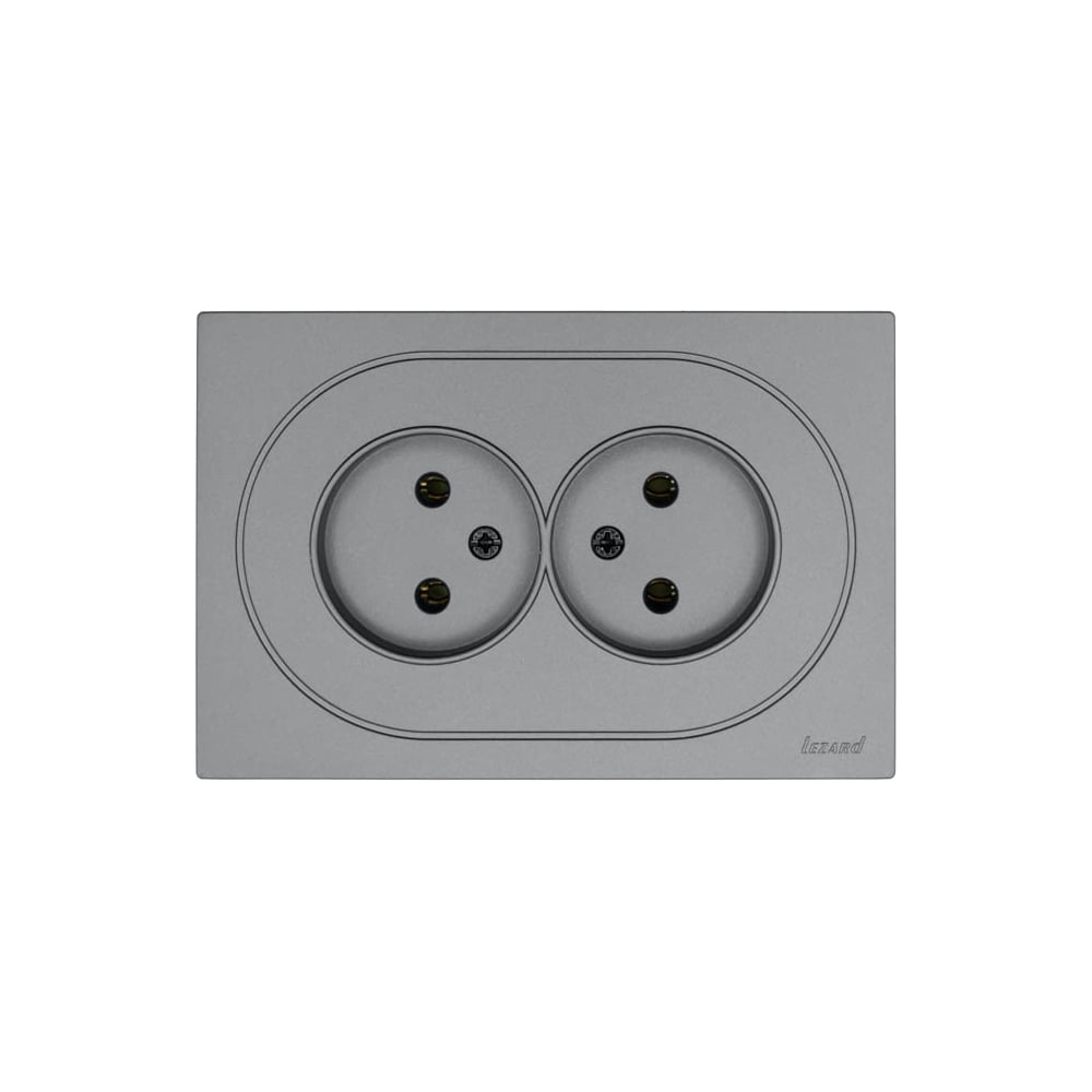 Изображение товара Розетка двойная Lezard OSEN без заземления серый матовый 743-7400-128B