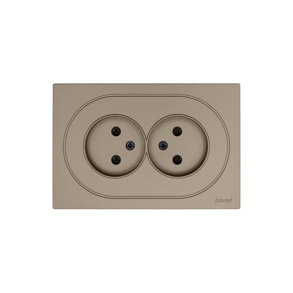 Изображение товара Розетка двойная Lezard OSEN без заземления, титан 743-3700-128B