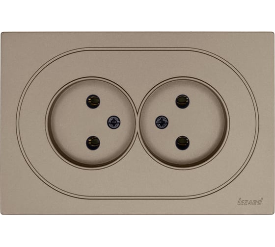 Изображение товара Розетка двойная б/з ПБТ Lezard OSEN титан 743-3700-128B